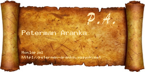 Peterman Aranka névjegykártya