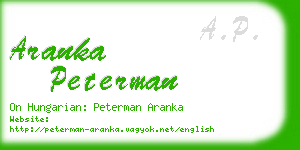 aranka peterman business card